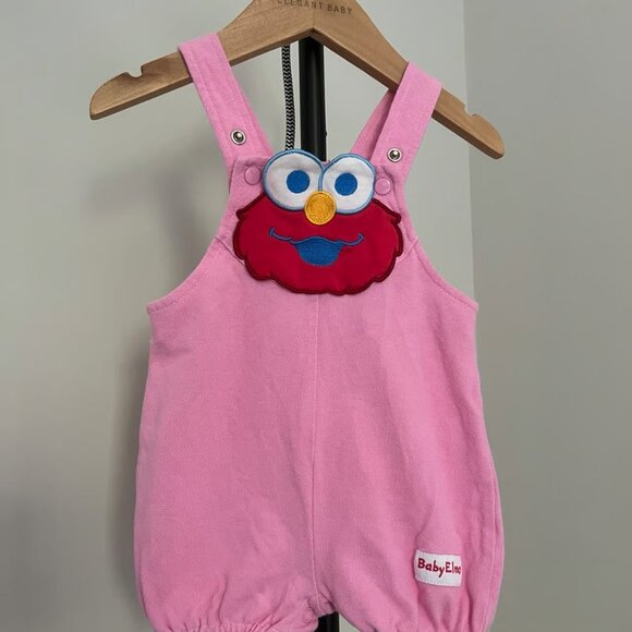 Vintage Sesame Street Baby Elmo Pink Bubble Shortalls - Picture 1 of 4